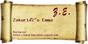 Zakariás Emma névjegykártya